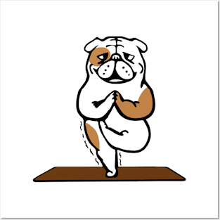 English bulldog yoga Posters and Art